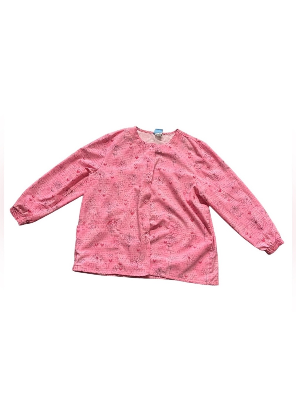 H.Q. Scrubs Pink floral Love Pattern lab coat